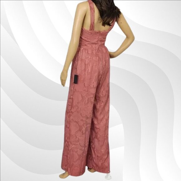 2/$30 Lulus Lovely Celebration Rose Pink Floral Jumpsuit Size XS - Flawed - Picture 4 of 9